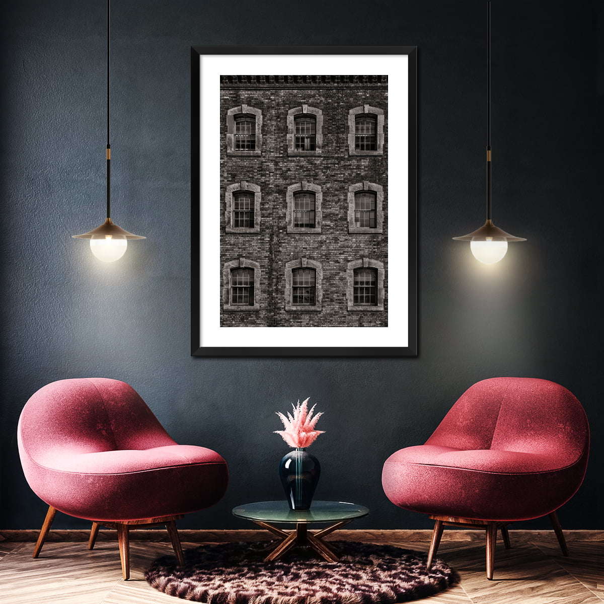 Repetitive Brick Windows Wall Art - Image 6