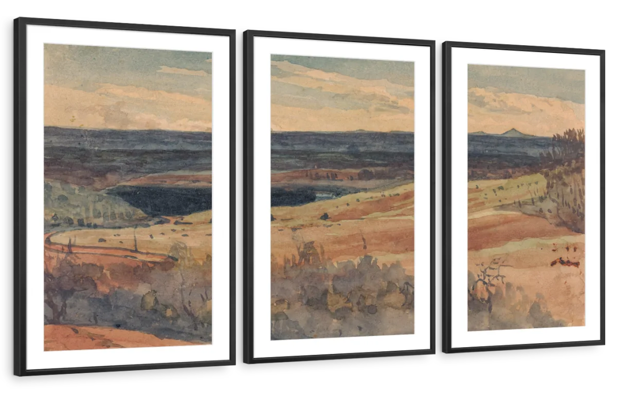 Rolling Fields Mountains In Distance Wall Art - Image 12