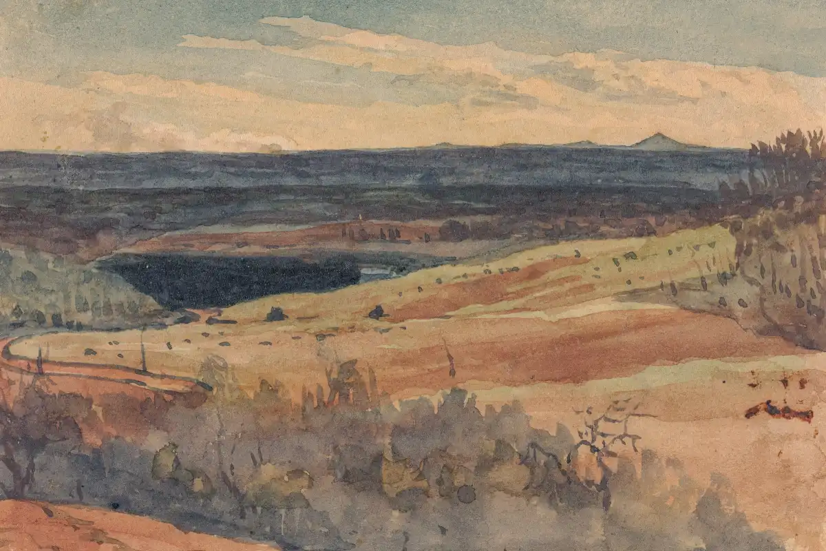 Rolling Fields Mountains In Distance Wall Art - Image 15