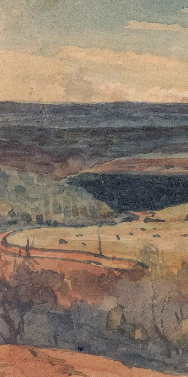 Rolling Fields Mountains In Distance Wall Art - Image 17