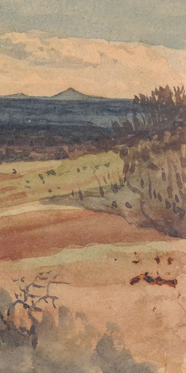 Rolling Fields Mountains In Distance Wall Art - Image 19