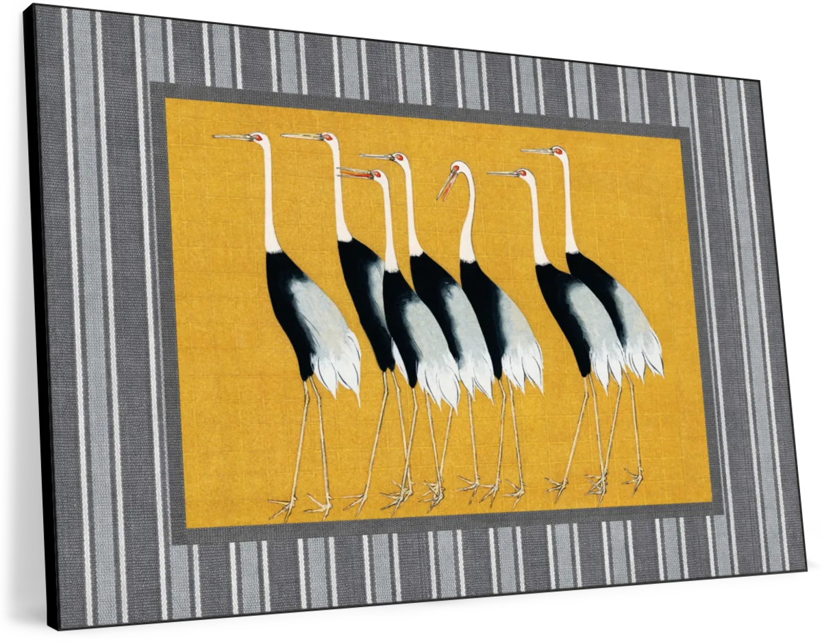 Seven Japanese Red Crown Crane Reinterpreted Wall Art - Image 15
