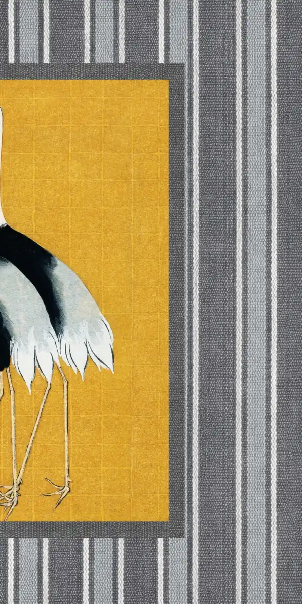 Seven Japanese Red Crown Crane Reinterpreted Wall Art - Image 20