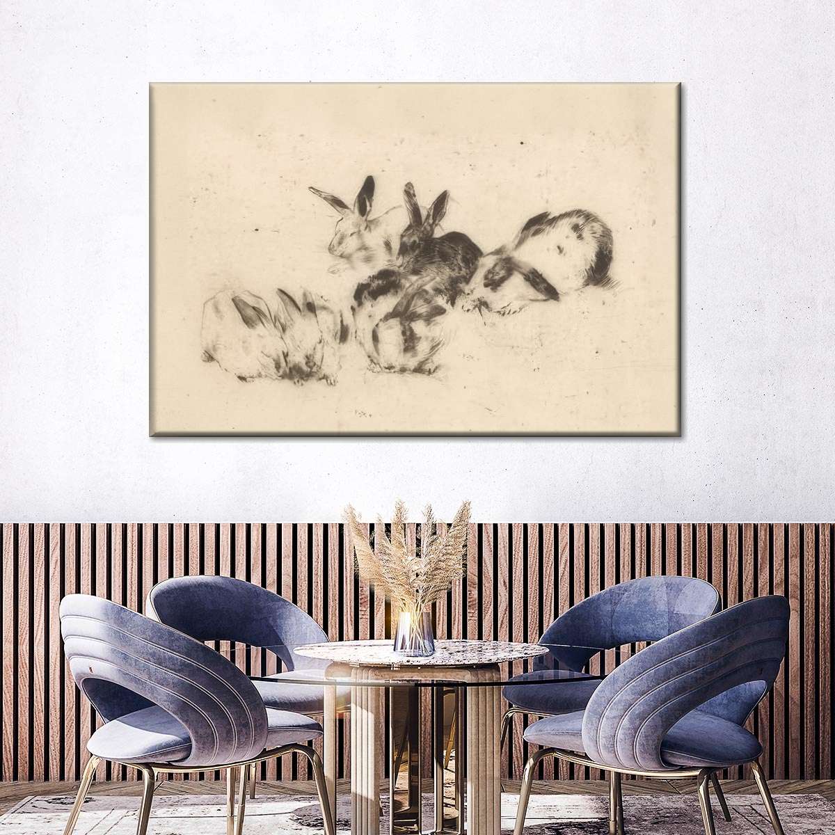 Six Rabbits Reinterpreted Wall Art - Image 3