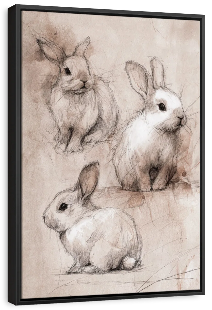 Sketch Rabbit Trio Wall Art - Image 9