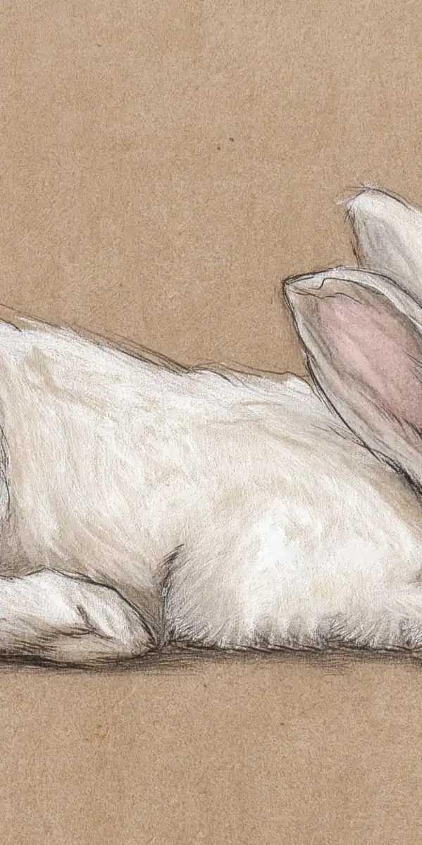 Sleeping White Rabbit Wall Art - Image 37