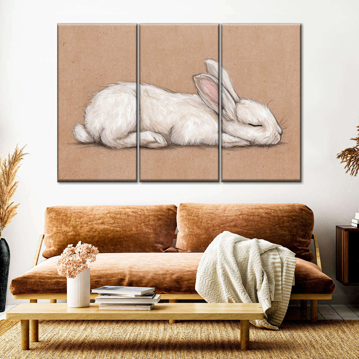 Sleeping White Rabbit Wall Art - Image 5