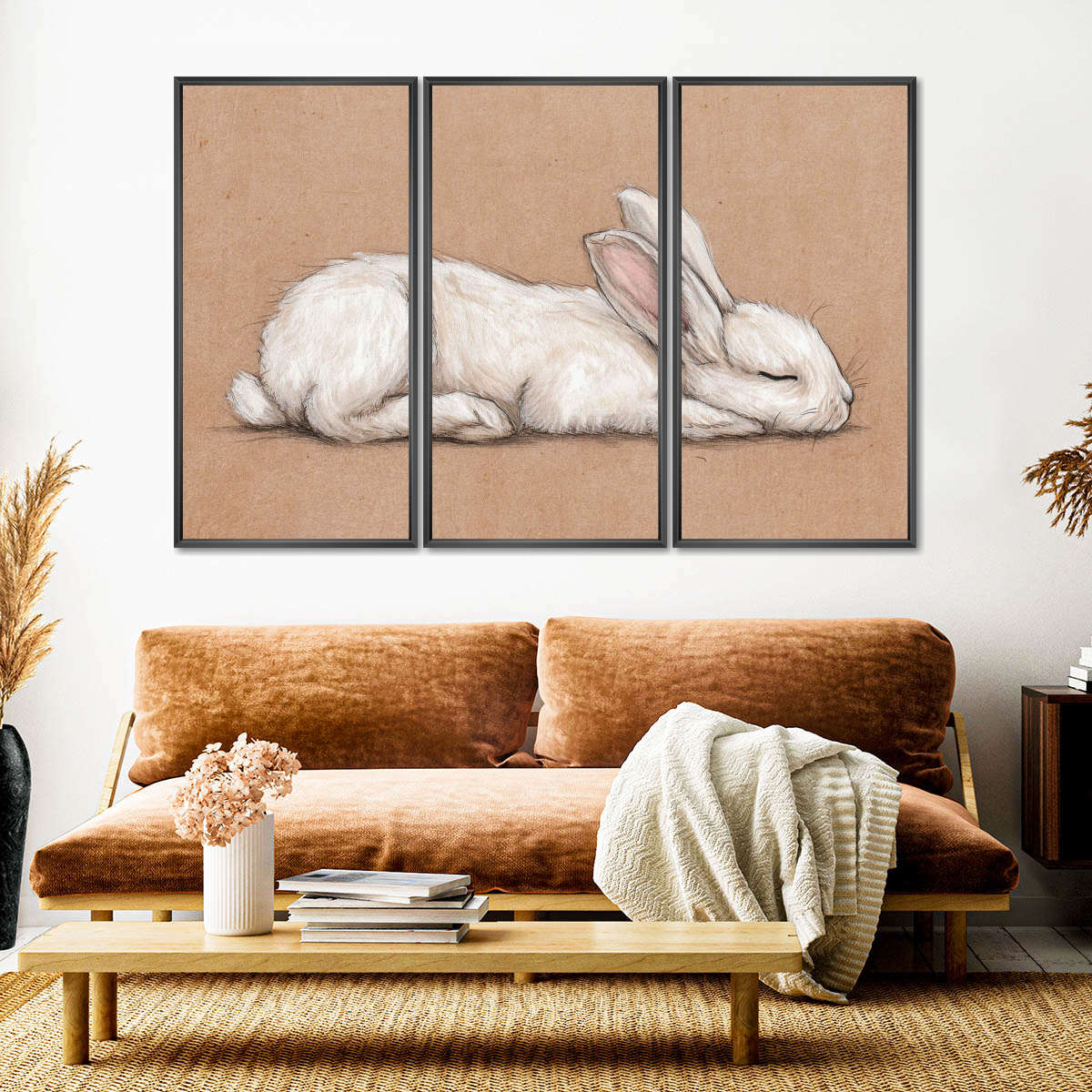 Sleeping White Rabbit Wall Art - Image 9