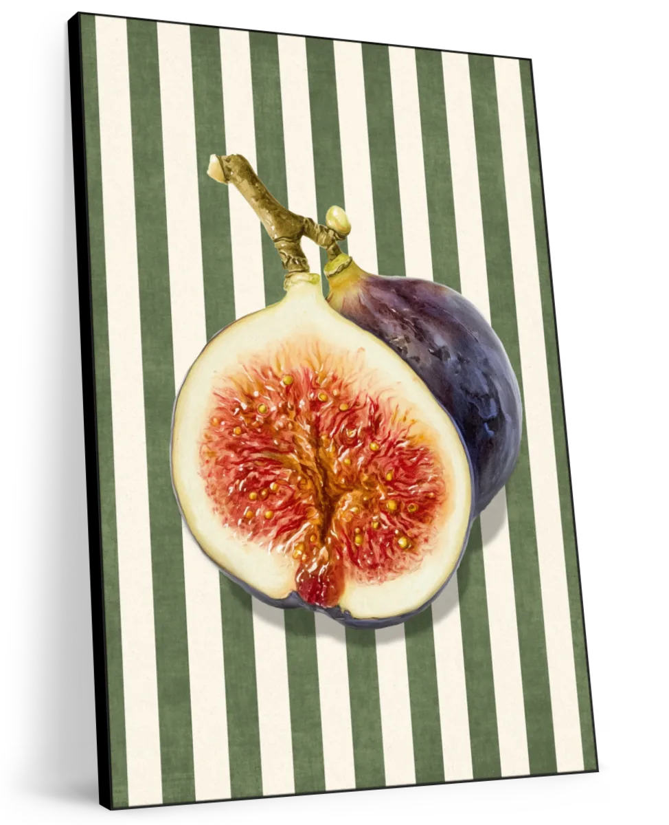 Sliced Fig on Striped Background Wall Art - Image 11