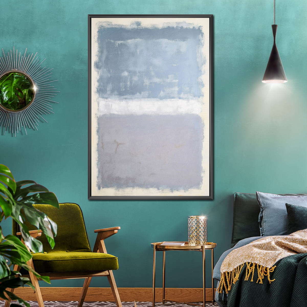 Soft Blue Abstract Wall Art - Image 5