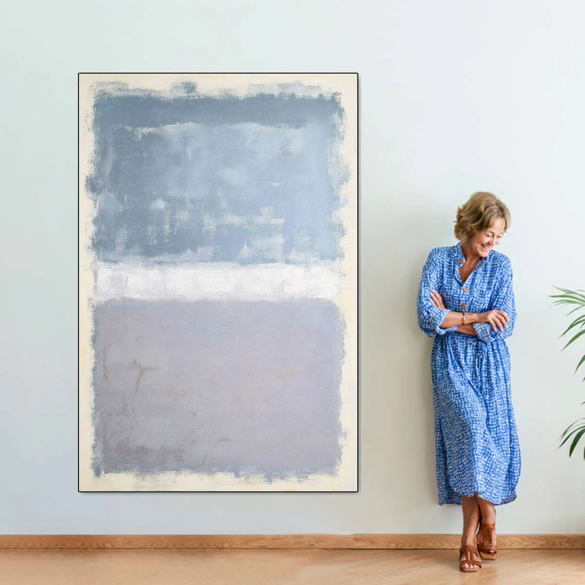 Soft Blue Abstract Wall Art - Image 7