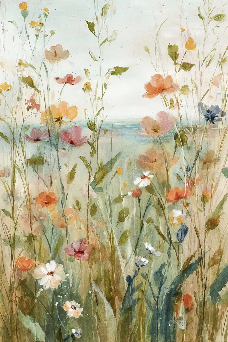Soft Flower Meadow Wall Art - Image 19