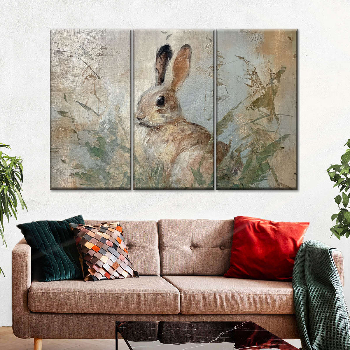 Soft Rabbit in Foliage Wall Art - Image 4