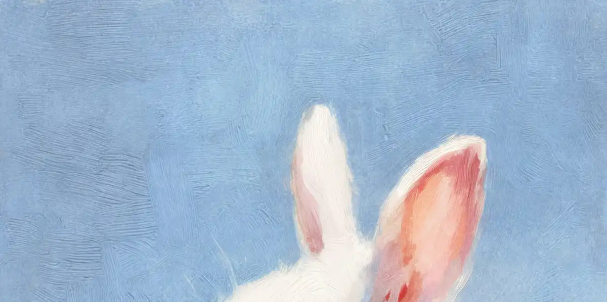 Soft White Bunny Rabbit Painting Wall Art - Image 14