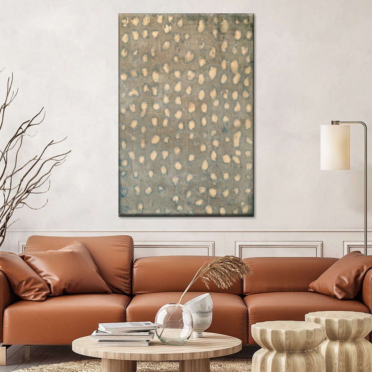Spotted Pattern on Aged Canvas Wall Art - Image 3