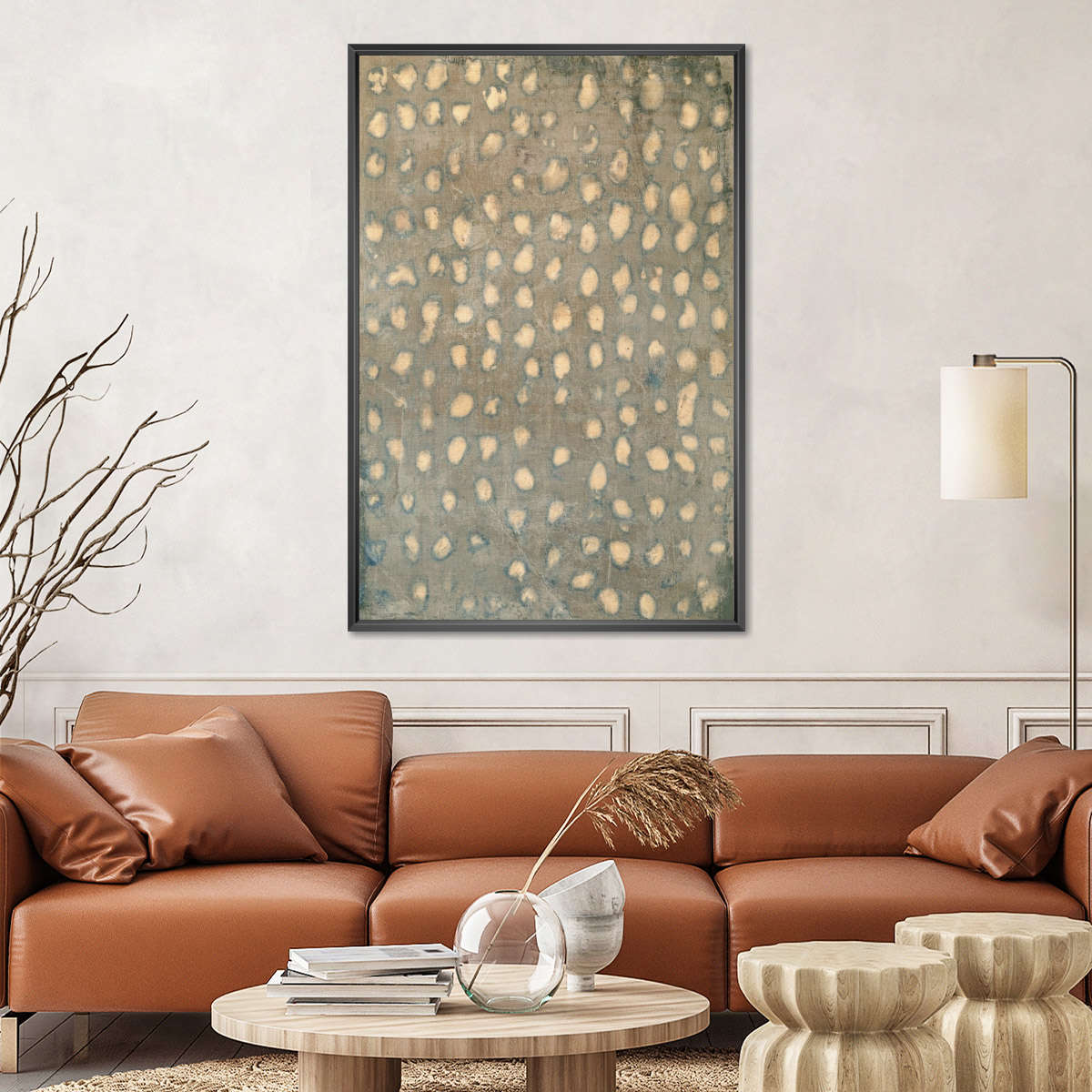 Spotted Pattern on Aged Canvas Wall Art - Image 5