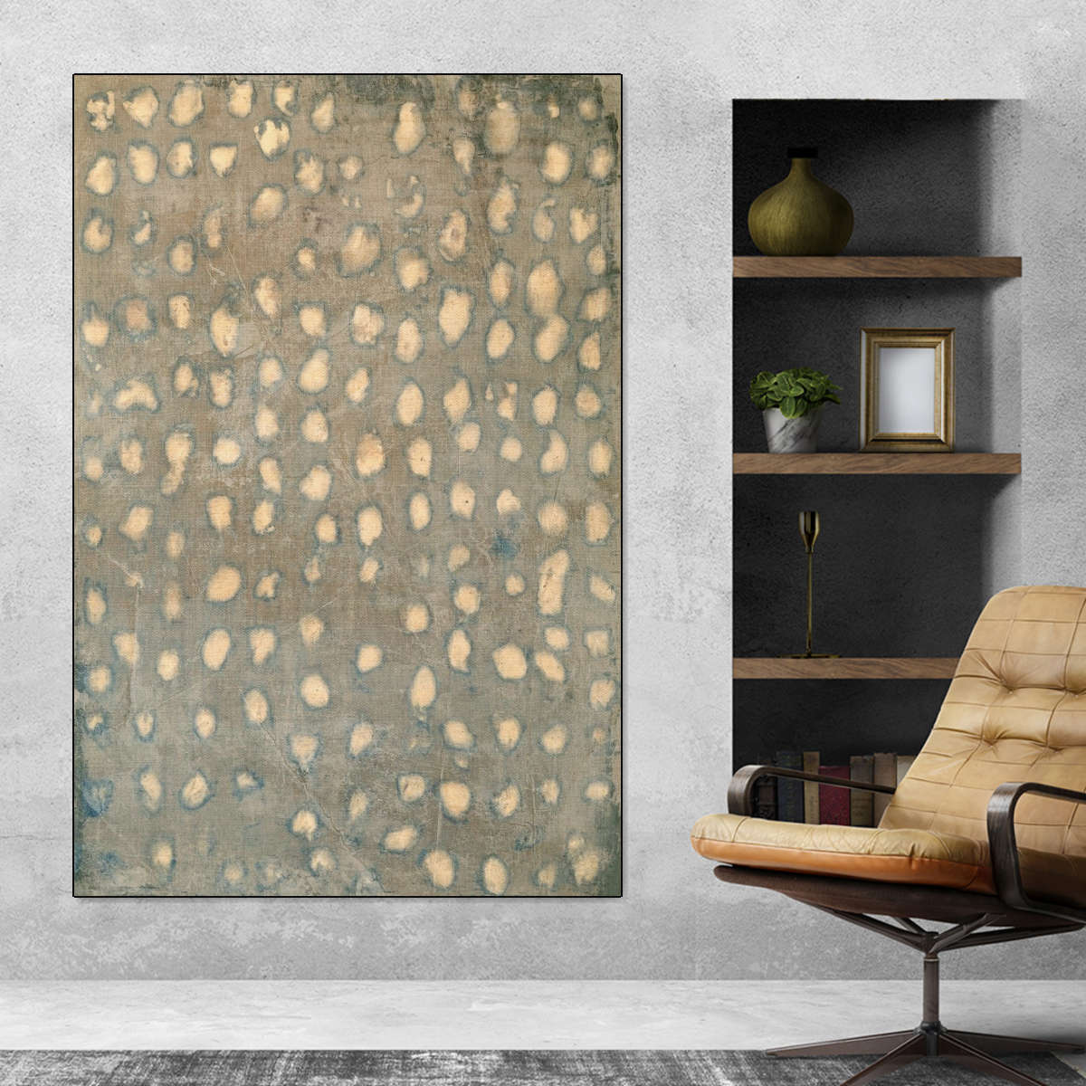 Spotted Pattern on Aged Canvas Wall Art - Image 7