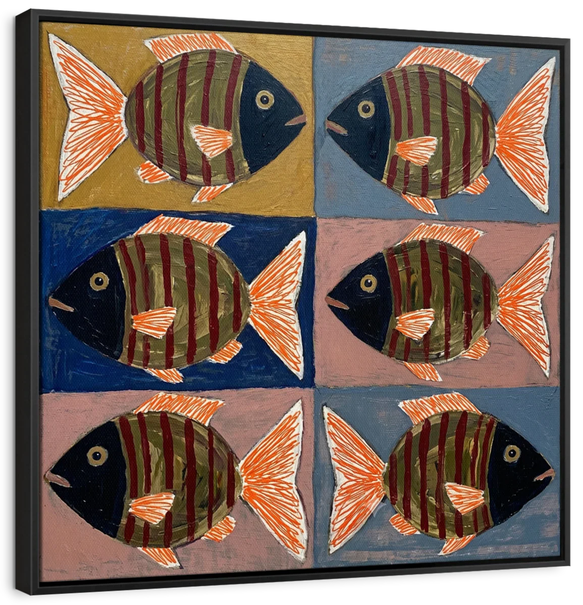 Stylized Tropical Fish Pattern Pop Art Wall Art - Image 9