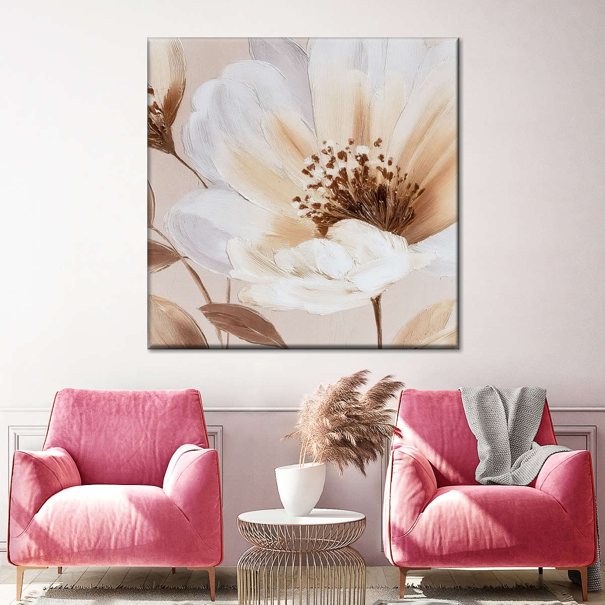 Subtle White Flowers II Wall Art - Image 2