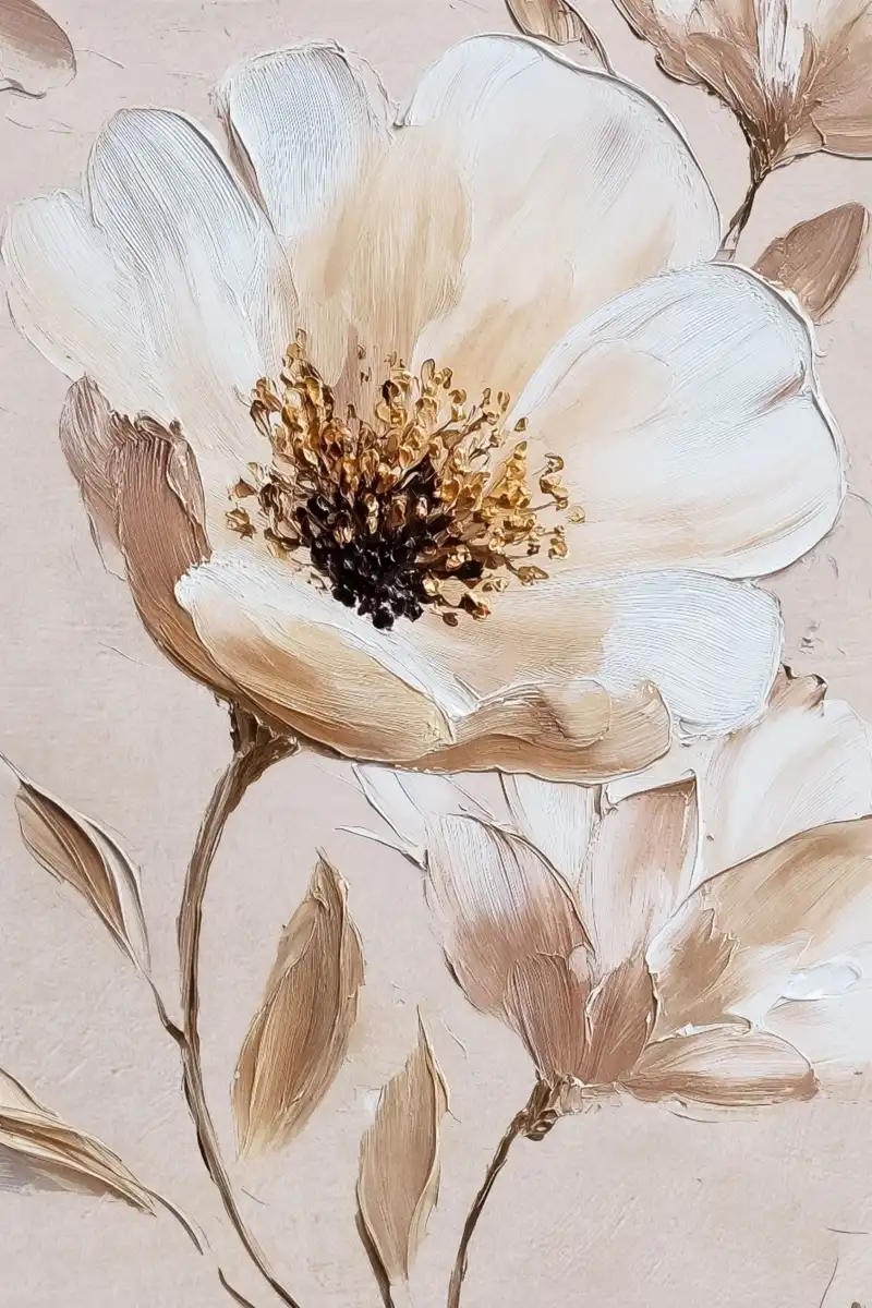 Subtle White Flowers III Wall Art - Image 10