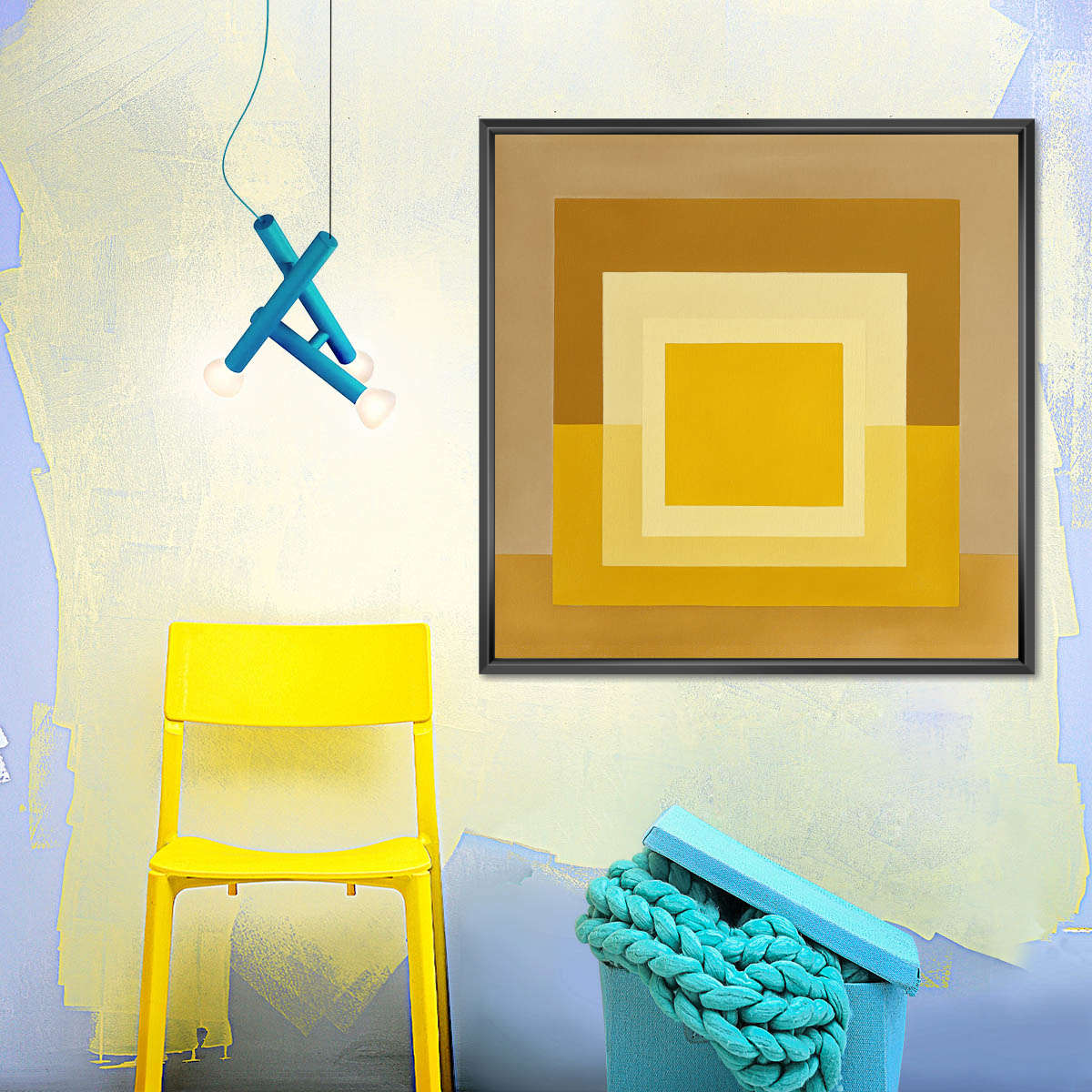 Sunlit Square Abstract Wall Art - Image 5