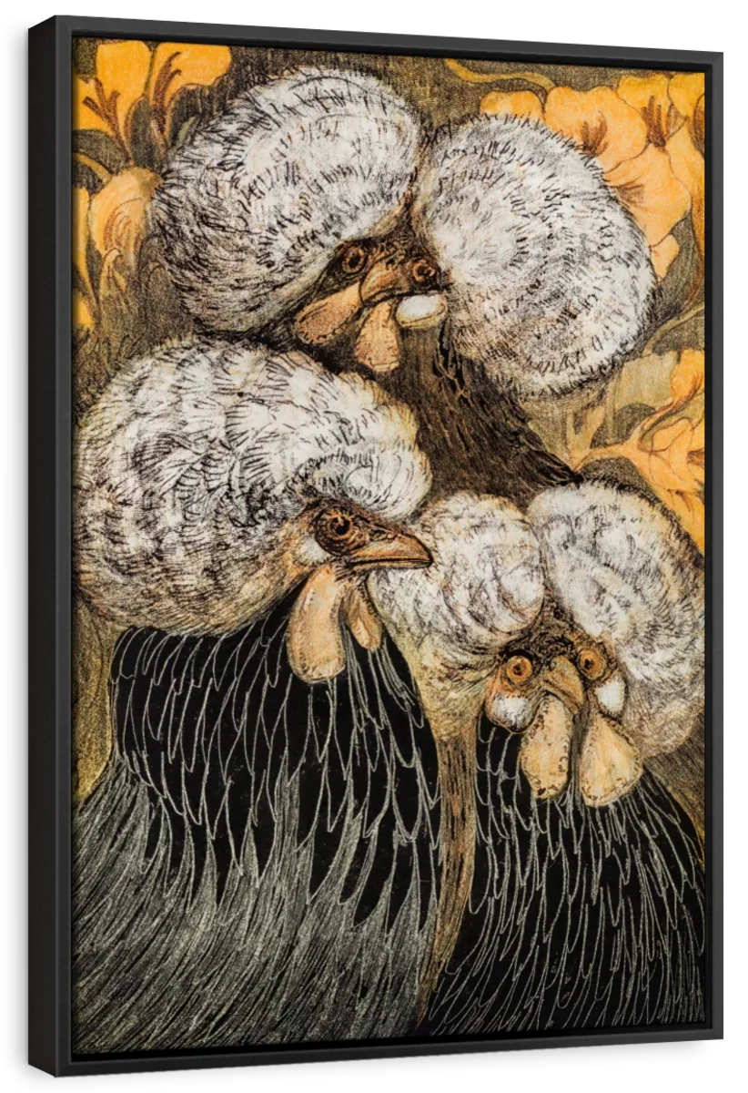 Three Crested Chickens Wall Art - Image 6