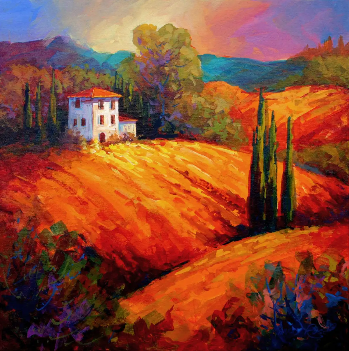 Tuscan Villa Evening Wall Art - Image 9