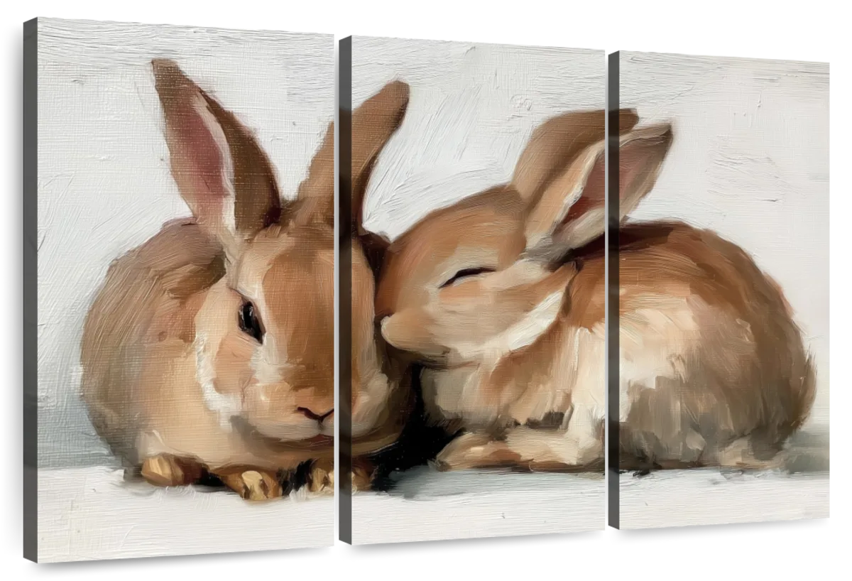 Two Rabbits Snuggled Together Wall Art - Image 11