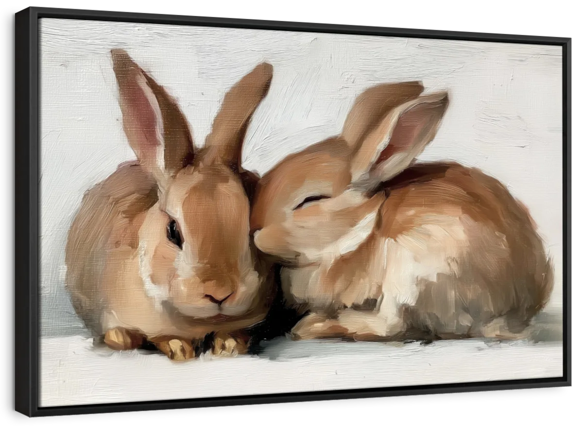 Two Rabbits Snuggled Together Wall Art - Image 13