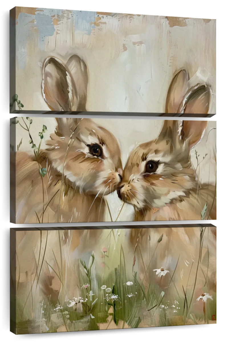 Two Rabbits Touching Noses Wall Art - Image 8