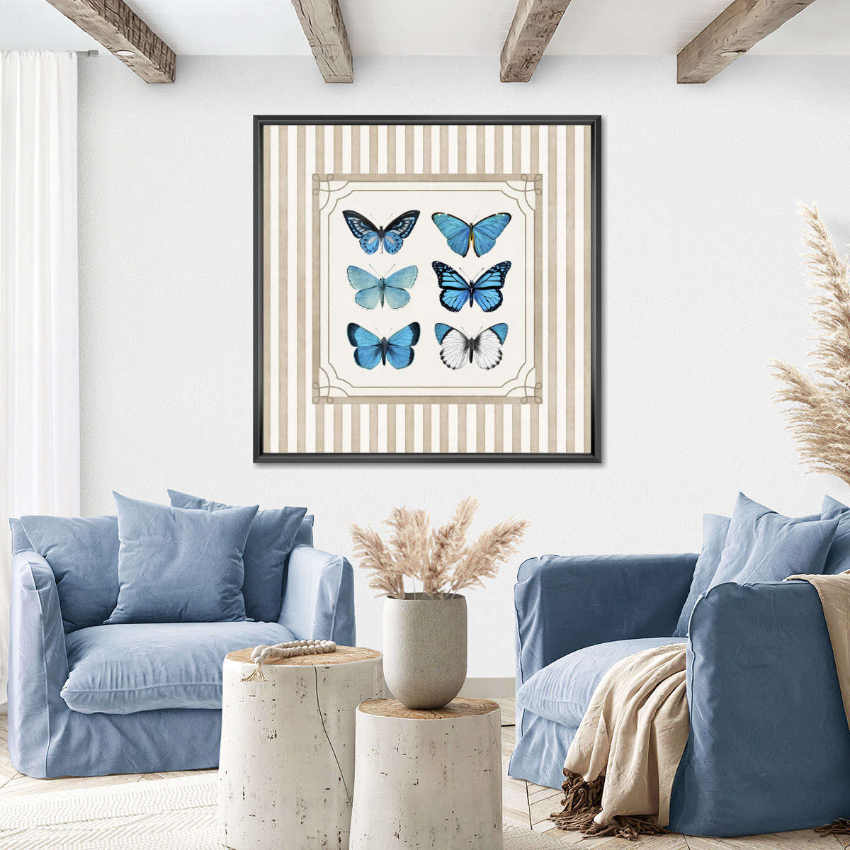 Vintage Common Blue Butterflies Reinterpreted Wall Art - Image 5
