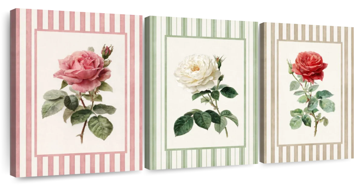 Vintage Rose Triptych Wall Art - Image 9