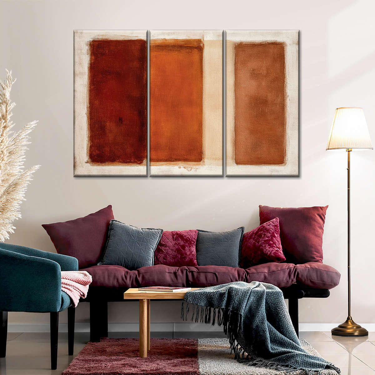 Warm Vertical Abstract Wall Art - Image 4