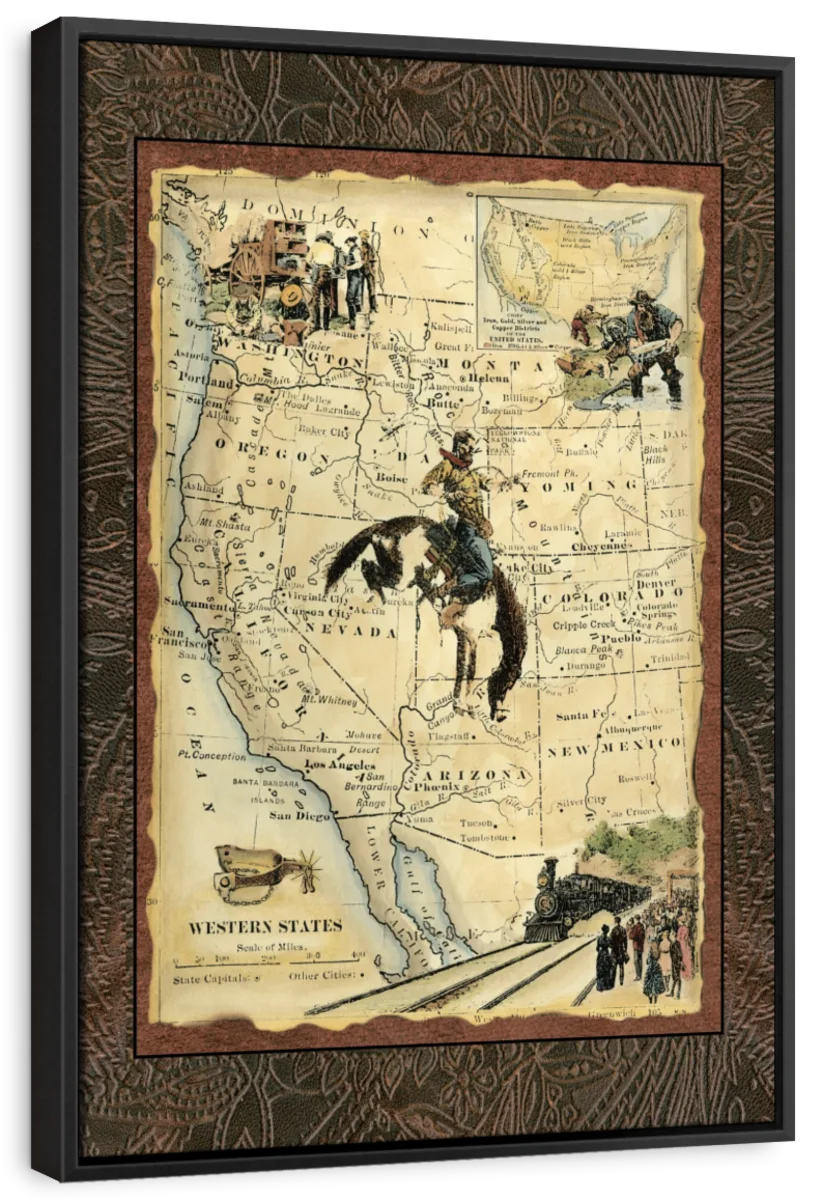 Western States Map Wall Art - Image 46