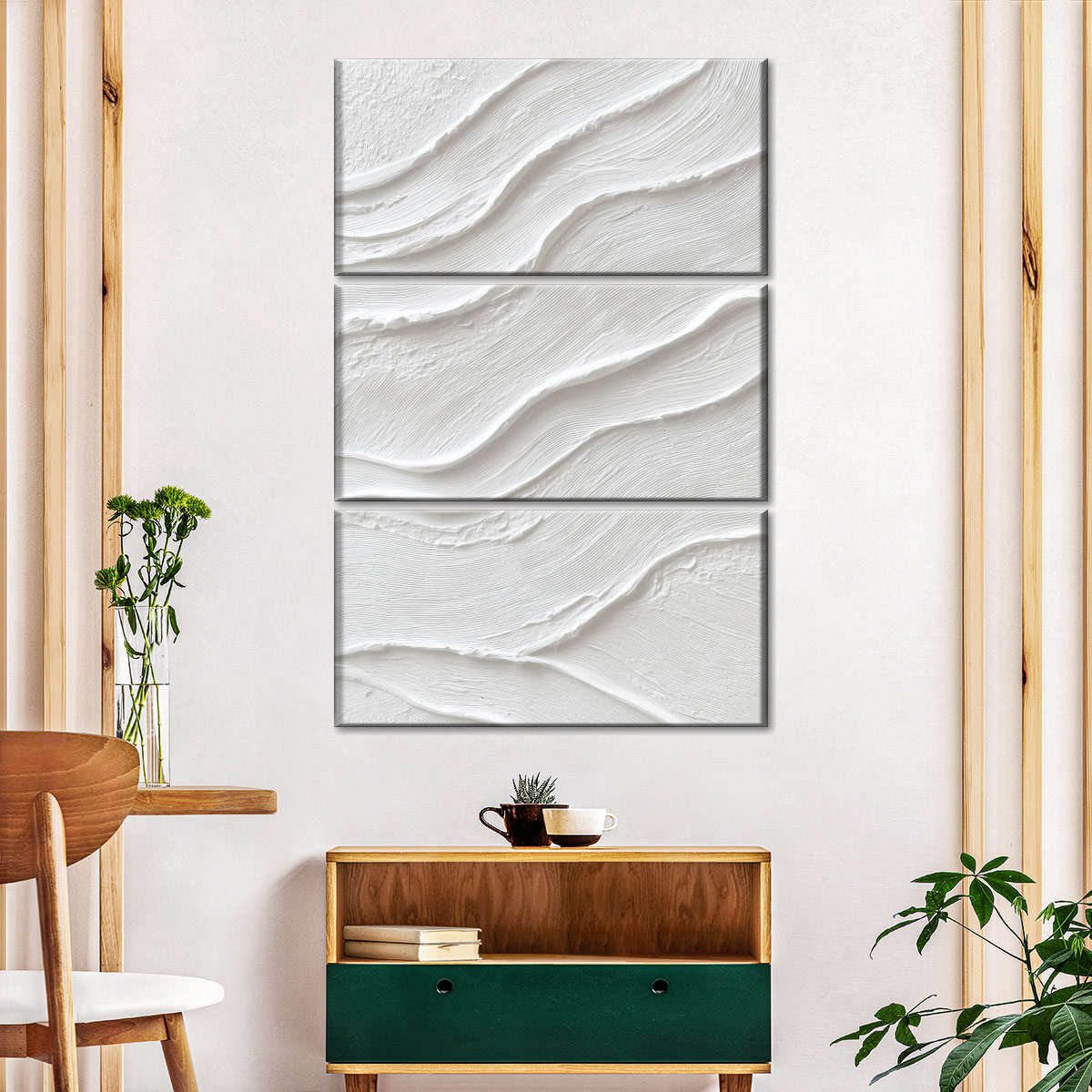 White Textured Abstract Wall Art - Image 4