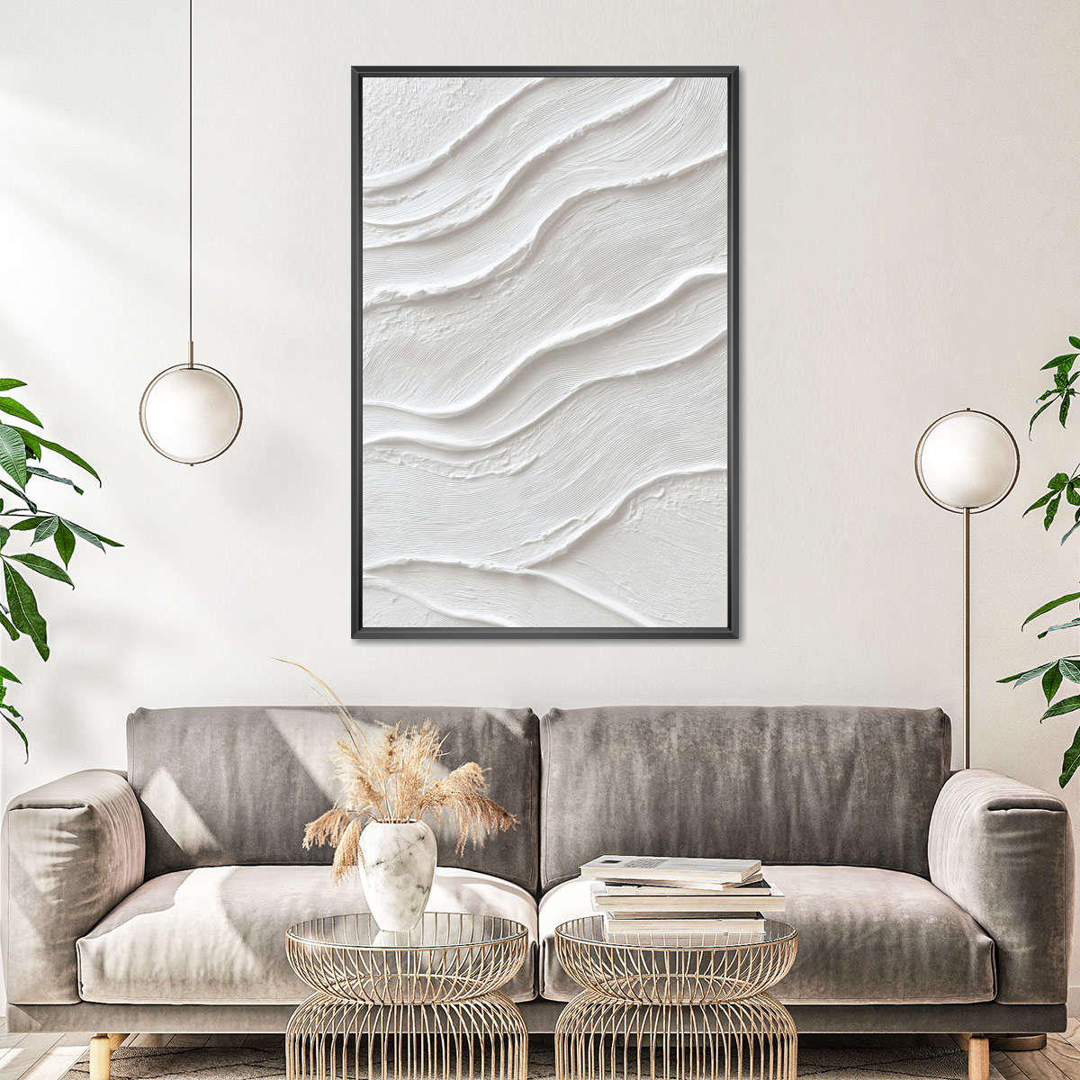 White Textured Abstract Wall Art - Image 5