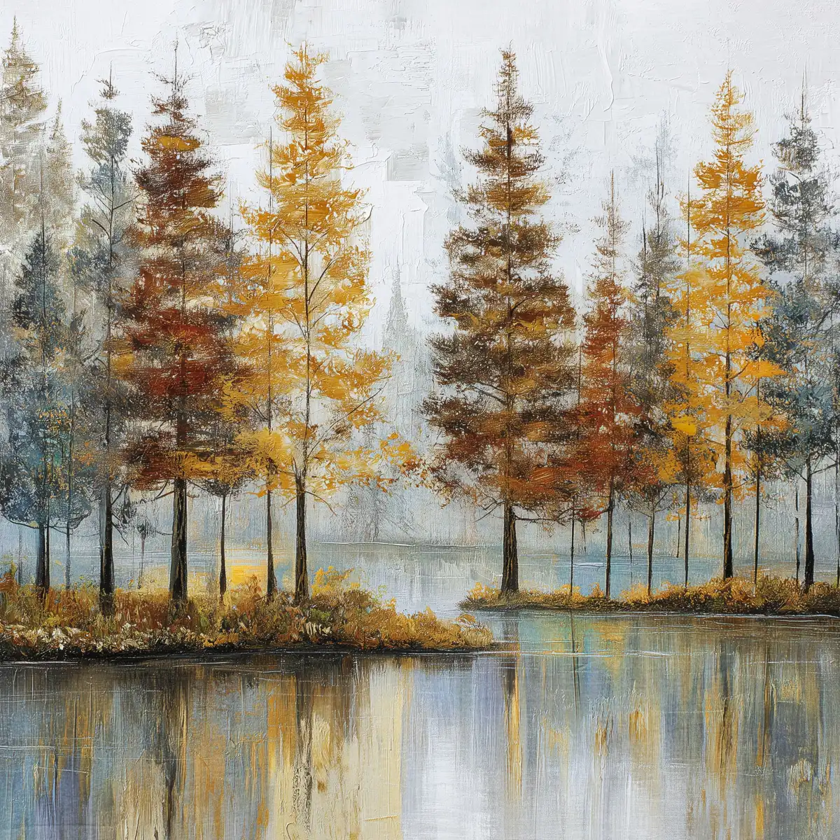 Yellow Pine Trees Landscape Wall Art - Image 13
