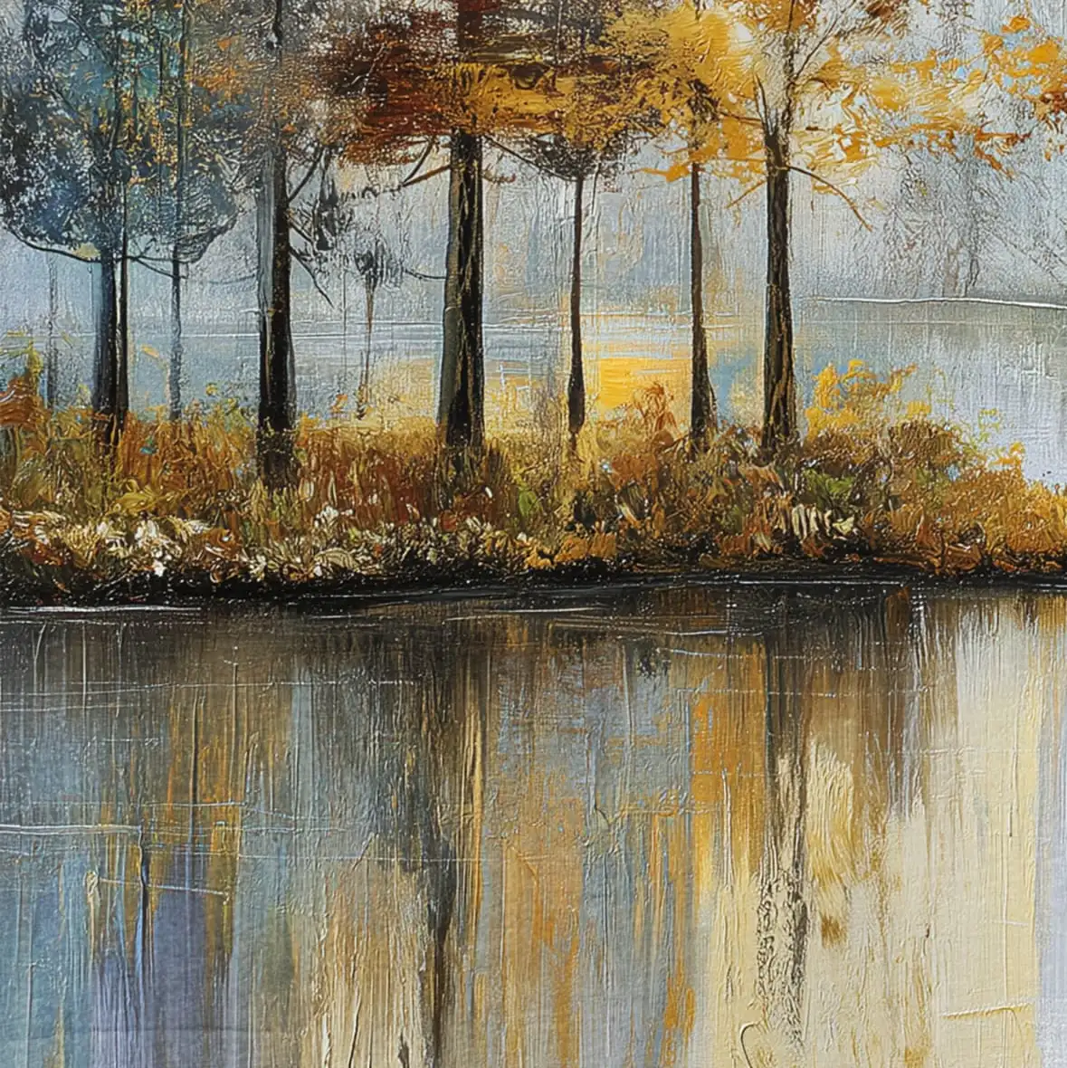 Yellow Pine Trees Landscape Wall Art - Image 15